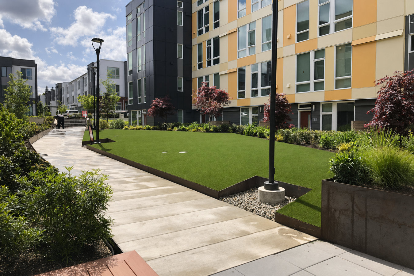 Commercial turf installation in El Cerrito, CA